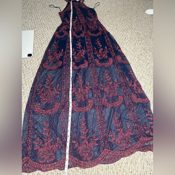 Altar'd State Blue and Red Halter Maxi Mesh dress size S - Picture 10 of 11